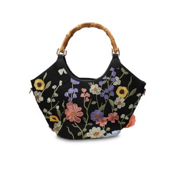 Geanta cu broderie florala Seraphina Nova - Negru