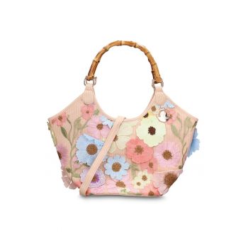 Geanta cu broderie florala Seraphina Nova - Roz