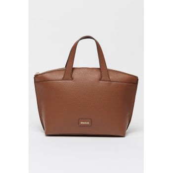 Geanta cu maner si bareta textila - Maro deschis