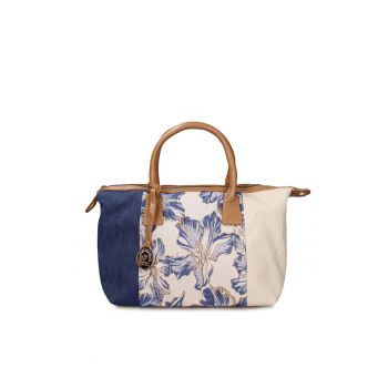 Geanta cu model patchwork Zefira Lux - Bleumarin