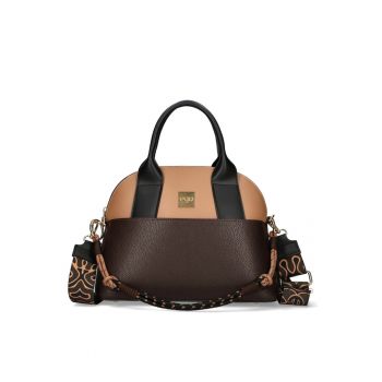 Geanta dama piele naturala ES0266SA 110024JZ - Maro/Bej