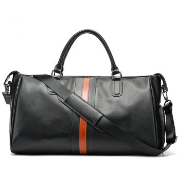 Geanta de calatorie, Alviro GT3803, piele naturala, Negru