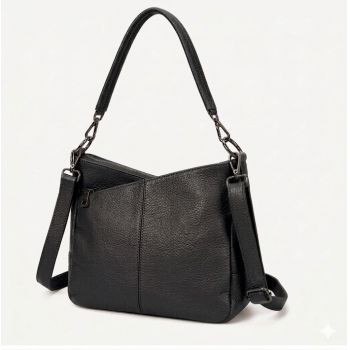 Geanta de dama, Anabelle GT3837, piele naturala, Negru