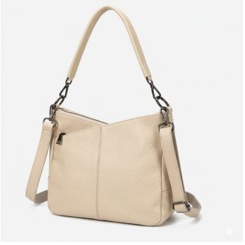 Geanta de dama, Anabelle GT3839, piele naturala, Ekru