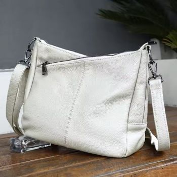 Geanta de dama, Anabelle GT3839, piele naturala, Ekru