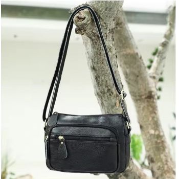 Geanta de dama, Caroline GT3832, piele naturala, Negru