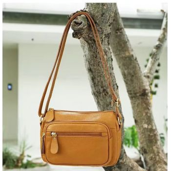 Geanta de dama, Caroline GT3833, piele naturala, Maro