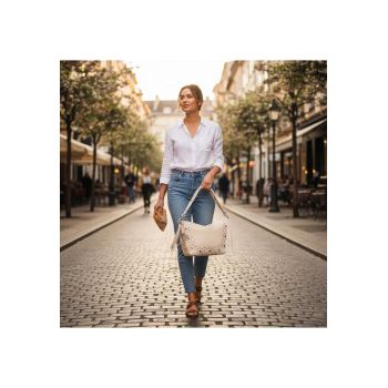 Geanta de dama - de mana si umar - crossbody -  seria Gallium Munich - Bej