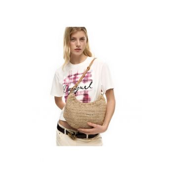 Geanta de dama - de mana si umar -  Raffia - Bej