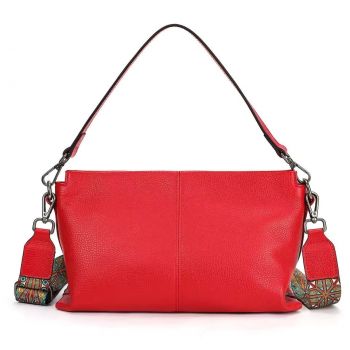 Geanta de dama, Isabela GT3821, piele naturala, Rosu