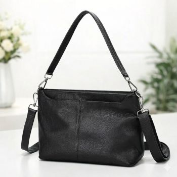 Geanta de dama, Isolda GT3822, piele naturala, Negru