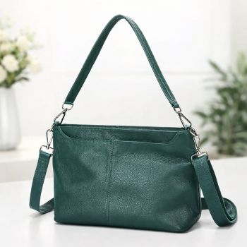 Geanta de dama, Isolda GT3823, piele naturala, Verde inchis ieftina de firma originala