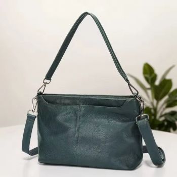 Geanta de dama, Isolda GT3823, piele naturala, Verde inchis