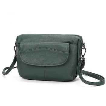 Geanta de dama, Julia GT3829, piele naturala, Verde inchis