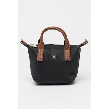 Geanta de panza cu maner si bareta de umar Popette Micro - Negru/Maro