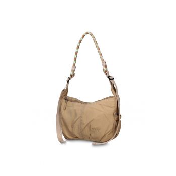 Geanta de piele ecologica cu bareta Avelia Prime - Maro nisip