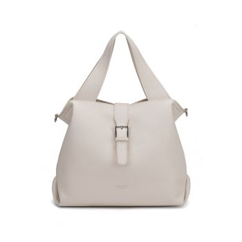 Geanta de piele ecologica cu bareta de umar detasabila Cerelia Pro - Bej