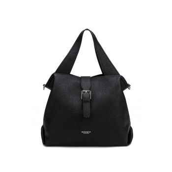 Geanta de piele ecologica cu bareta de umar detasabila Cerelia Pro - Negru