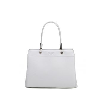 Geanta de piele ecologica cu bareta de umar Lunara Bova - Alb