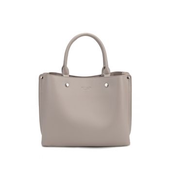 Geanta de piele ecologica cu bareta de umar Seraphina - Gri deschis
