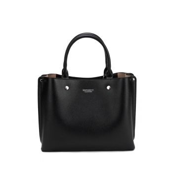 Geanta de piele ecologica cu bareta de umar Seraphina - Negru