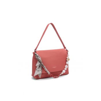 Geanta de piele ecologica cu bareta de umar Valoria - Roz