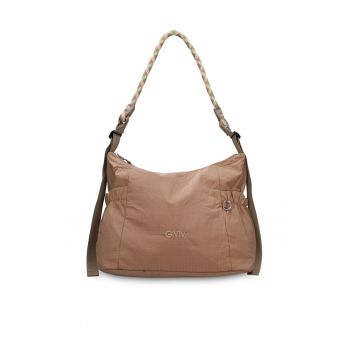 Geanta de piele ecologica cu bareta Solara Chic - Kaki