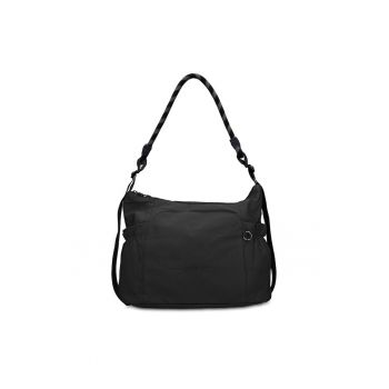 Geanta de piele ecologica cu bareta Solara Chic - Negru