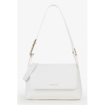 Geanta de piele ecologica cu clapa - Alb