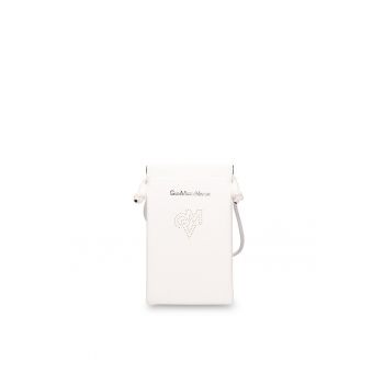 Geanta de piele ecologica cu logo pentru telefon Celestia Nova - Alb