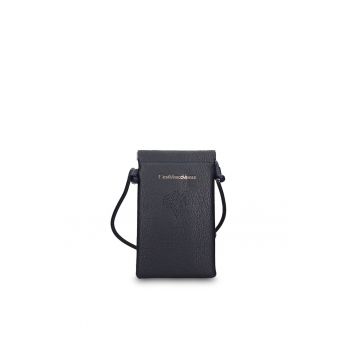 Geanta de piele ecologica cu logo pentru telefon Celestia Nova - Albastru