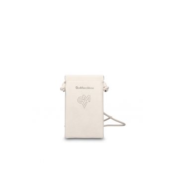 Geanta de piele ecologica cu logo pentru telefon Celestia Nova - Bej