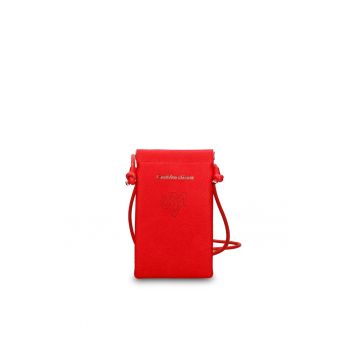 Geanta de piele ecologica cu logo pentru telefon Celestia Nova - Rosu