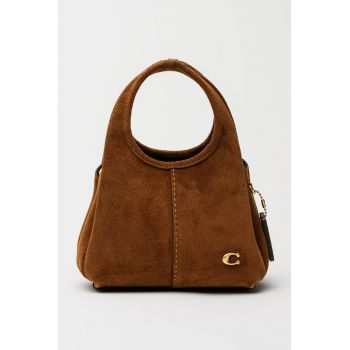 Geanta de piele intoarsa cu maner Lana - Maro Siena