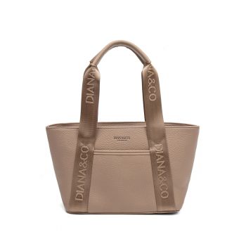 Geanta de umar cu logo Eridana Elite - Maro taupe