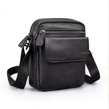 Geanta de umar pentru barbati, Zoryn GT3811, piele naturala, Negru