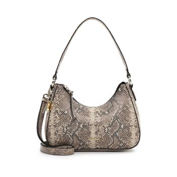 Geanta din piele ecologica cu bareta de umar si aspect de piele de sarpe - Multicolor