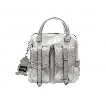 Geanta GRYXX argintiu, 6372, din piele ecologica