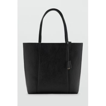Geanta shopper cu maner dublu - Negru