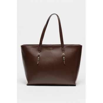 Geanta shopper din piele ecologica Syndra - Maro inchis