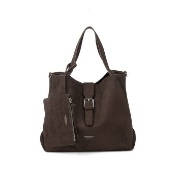 Geanta tote cu etui Valoria Nova - Maro inchis