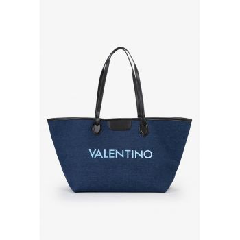 Geanta tote cu logo - Albastru inchis melange