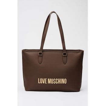 Geanta tote de piele ecologica cu logo metalic