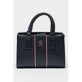 Geanta tote de piele ecologica - Rosu/Alb/Albastru ultramarin