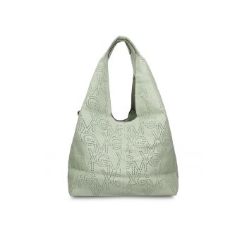 GianMarco - Geanta hobo de piele ecologica cu perforatii Aurelia Chic - Verde