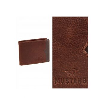 Portofel Barbati -  La Spezia - 100% Piele Naturala - Cu Logo - Compartimente Pentru Carduri - Buzunar Pentru Monede - Design Elegant - One Size - Maro