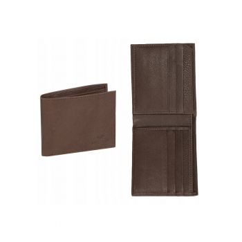 Portofel Barbati -  Livorno Wallet - 100% Piele Naturala - Cu Logo - Compartimente Pentru Carduri - Buzunar Pentru Monede - Design Elegant - One Size - Maro
