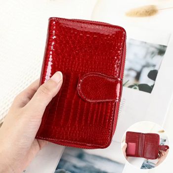 Portofel dama Delis, Yasmine PT1440, piele naturala, Rosu