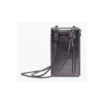 Portofel dama platina metalizat 25WAYP39 - Argintiu - 11 x 19 x 1.4