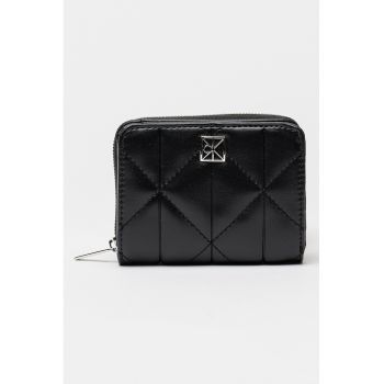 Portofel matlasat de piele ecologica cu protectie RFID - Negru